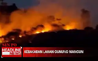 Fire Destroys Dry Grassland in the Hills of Mount Wangun, Bogor