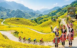 Muong Bo se prepara para acoger una competición de ciclismo de montaña entre dorados campos de arroz