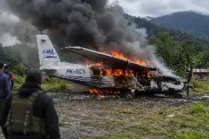 AMA Aircraft Set on Fire in Yahukimo, Security Forces Attempting to Reach Remote Location