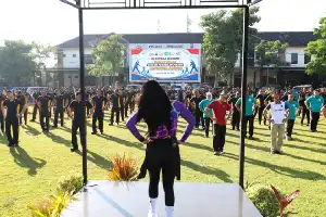 Pererat Sinergi Kamtibmas, Jajaran Penegak Hukum di Jombang Gelar Olahraga Bersama