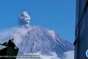 Volcanic Activity Increases, Mount Semeru Spews Ash up to 1.2 Kilometers