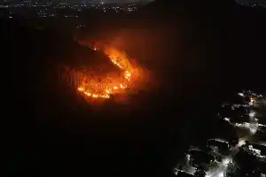 Wildfire Strikes Mount Gombak in Ponorogo, 15 Hectares of Forest Burned
