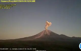 Mount Semeru Erupts Again, Spews One-Kilometer High Ash Column