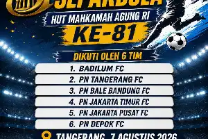 Rayakan HUT ke-81 Mahkamah Agung, PN Tangerang Gelar Turnamen Sepak Bola Antar-Satker