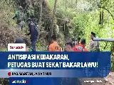 En previsión de incendios forestales en el monte Lawu, personal conjunto crea un cortafuegos de 4,5 kilómetros en Magetan