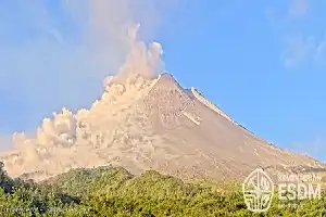 El monte Merapi entra de nuevo en erupción y los flujos piroclásticos se dirigen al suroeste