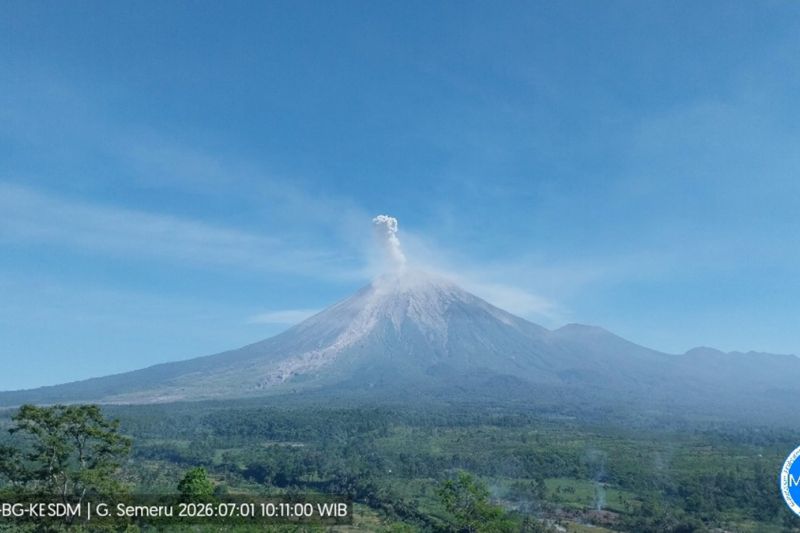 Aktivitas Vulkanik Meningkat, Gunung Semeru Tercatat Erupsi Empat Kali dalam Sehari