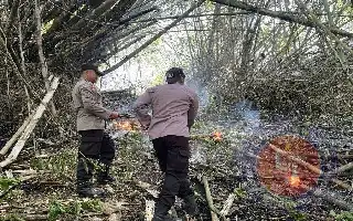 Synergy Between Officers and Residents Successfully Extinguishes Wildfire on Mount Orak-Arik, Trenggalek