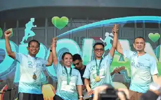 Para conmemorar su 58.º aniversario, BPJS Kesehatan organiza la carrera recreativa "Health Fun Run" para promover una cultura de vida saludable