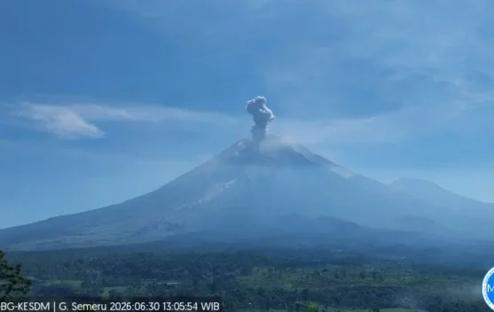 Gunung Semeru Kembali Erupsi, Kolom Abu Teramati Setinggi 900 Meter