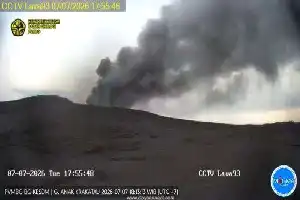 Volcanic Activity Increases, Mount Anak Krakatau Spews Black Smoke